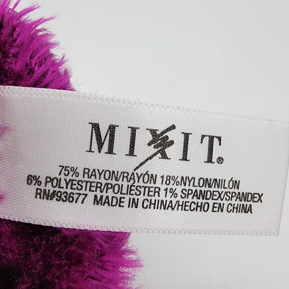 MIXIT Gloves‎ Bright Pink Furry Soft Stretch Womens One Size NEW NWOT - Picture 2 of 3